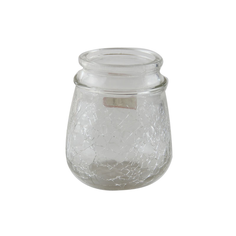 ice cracked storage glass jar 