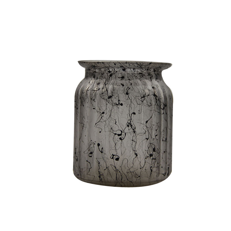 black glass storage jar 