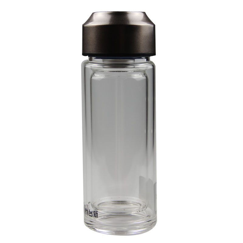 double wall water Glass bottle 