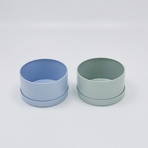 blue and green color candle wax tin container for food