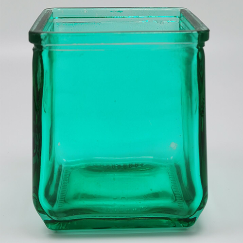 spray colored bule glass candle jar wholesale 
