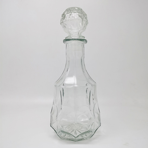 glass wine bottle with glass lid 